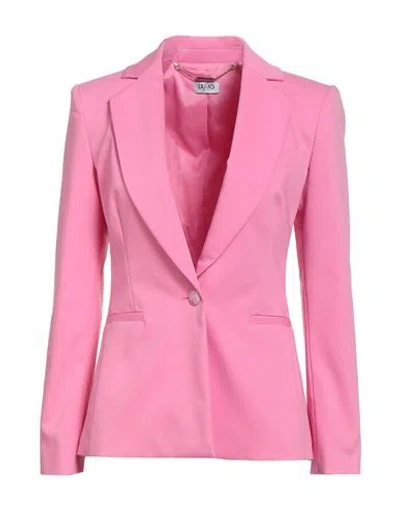 Liu •jo Woman Blazer Pink Size 4 Cotton, Polyester, Elastane