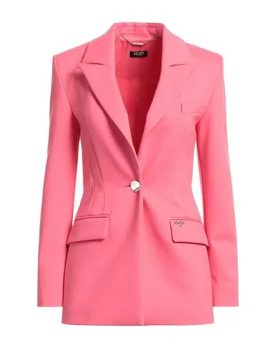 Liu •jo Woman Blazer Pink Size 12 Polyamide, Viscose, Elastane