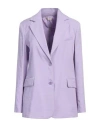 Liu •jo Woman Blazer Purple Size 8 Viscose, Polyester In Purple