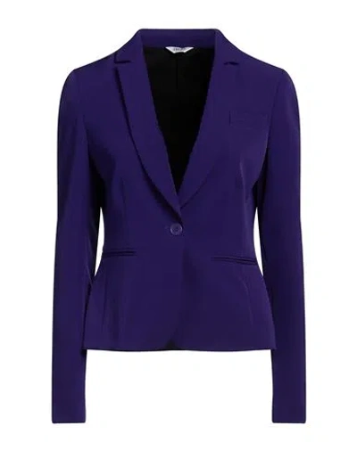 Liu •jo Woman Blazer Purple Size 6 Polyester, Elastane In Blue