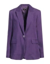 LIU •JO LIU •JO WOMAN BLAZER PURPLE SIZE 10 VISCOSE, LINEN