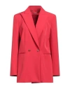 Liu •jo Woman Blazer Red Size 10 Polyester, Elastane In Red