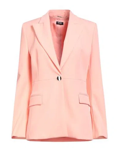 Liu •jo Woman Blazer Salmon Pink Size 6 Polyester, Elastane