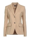 Liu •jo Woman Blazer Sand Size 12 Cotton, Polyamide, Elastane In Brown