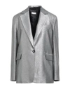 Liu •jo Woman Blazer Silver Size 10 Viscose, Polyester, Polyamide, Elastane In Silver