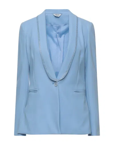Liu •jo Woman Blazer Sky Blue Size 2 Polyester