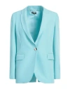 Liu •jo Woman Blazer Turquoise Size 2 Polyester, Elastane In Blue