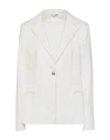 Liu •jo Woman Blazer White Size 10 Linen, Viscose, Elastane In White