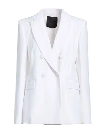 Liu •jo Woman Blazer White Size 10 Polyester, Elastane In Animal Print