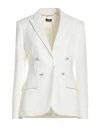 Liu •jo Woman Blazer White Size 2 Viscose, Polyamide, Elastane In Multi