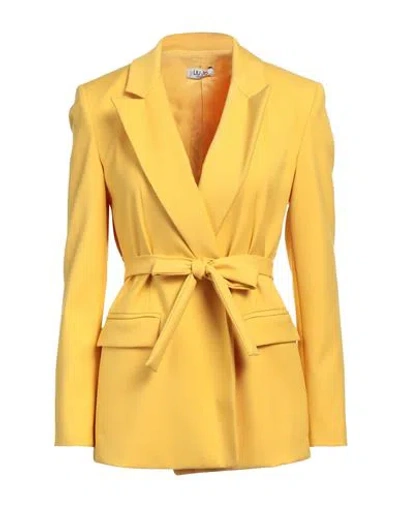 Liu •jo Woman Blazer Yellow Size 10 Polyester, Viscose, Elastane