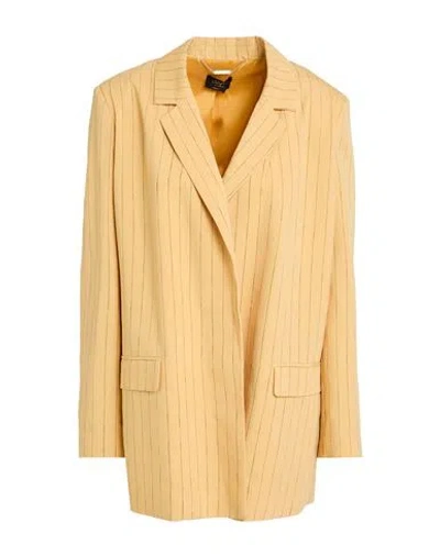 Liu •jo Woman Blazer Yellow Size 10 Viscose, Polyamide, Linen