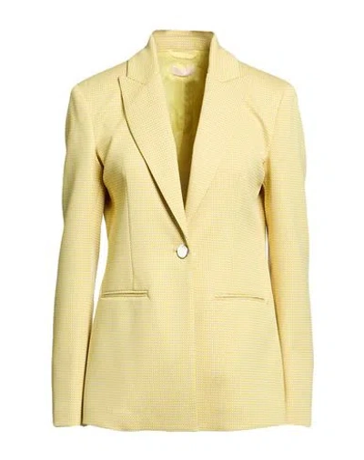 Liu •jo Woman Blazer Yellow Size 6 Polyester, Viscose, Elastane