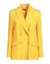 Liu •jo Woman Blazer Yellow Size 10 Viscose, Linen In Yellow