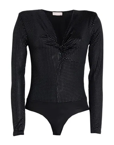 Liu •jo Woman Bodysuit Black Size 8 Polyester, Elastane