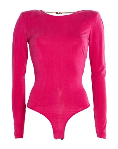 Liu •jo Woman Bodysuit Magenta Size 4 Cupro, Elastane In Pink