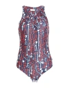 Liu •jo Woman Bodysuit Midnight Blue Size 8 Polyester, Elastane In Blue