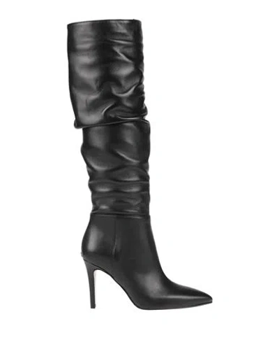Liu •jo Woman Boot Black Size 10 Soft Leather In White