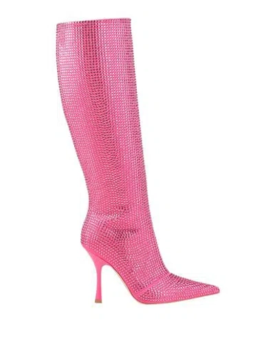 Liu •jo Leonie Hanne X  Woman Boot Fuchsia Size 6 Textile Fibers In Pink
