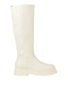 Liu •jo Woman Boot Ivory Size 12 Soft Leather In White