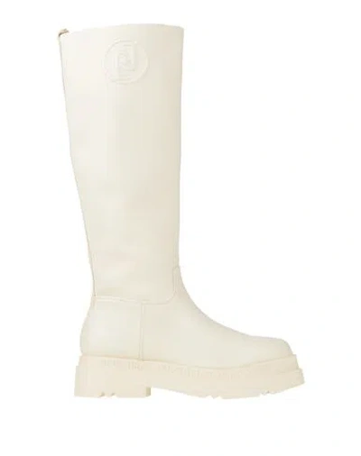 Liu •jo Woman Boot Ivory Size 12 Soft Leather In White