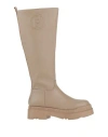 Liu •jo Woman Boot Khaki Size 6 Soft Leather In Beige