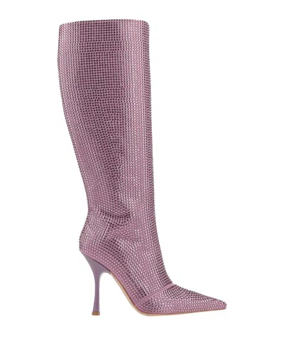 Liu •jo Woman Boot Light Purple Size 7 Textile Fibers