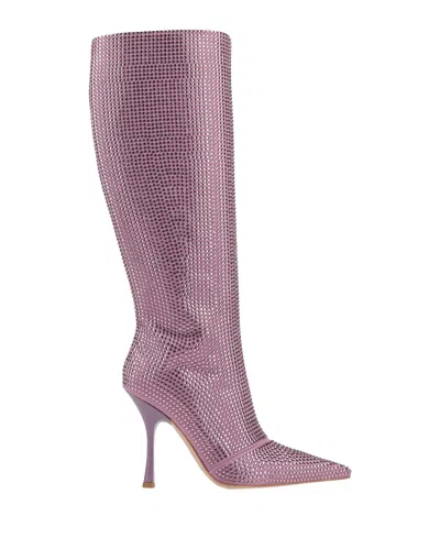 Liu •jo Leonie Hanne X  Woman Boot Mauve Size 8 Textile Fibers In Purple