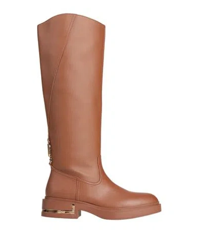 Liu •jo Woman Boot Tan Size 7 Textile Fibers In Brown