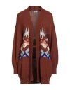 Liu •jo Woman Cardigan Brown Size S Acrylic, Virgin Wool, Polyamide, Viscose, Wool In Brown