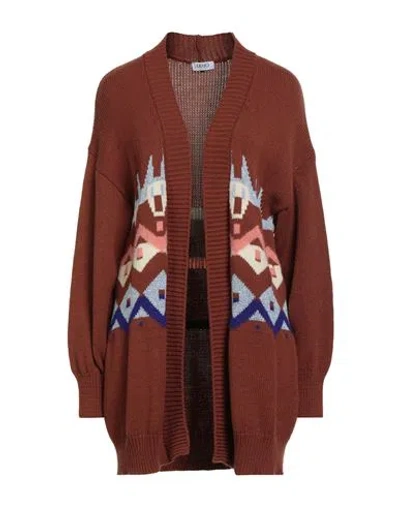 Liu •jo Woman Cardigan Brown Size S Acrylic, Virgin Wool, Polyamide, Viscose, Wool