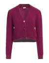 Liu •jo Woman Cardigan Garnet Size L Synthetic Fibers, Wool, Mohair Wool, Metallic Polyester, Elasta In Red