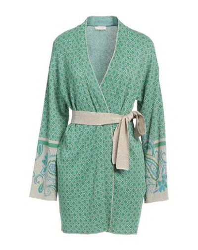 Liu •jo Woman Cardigan Green Size M Viscose, Polyamide, Metallic Polyester
