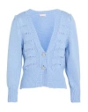 Liu •jo Woman Cardigan Light Blue Size Xs Cotton In Blue