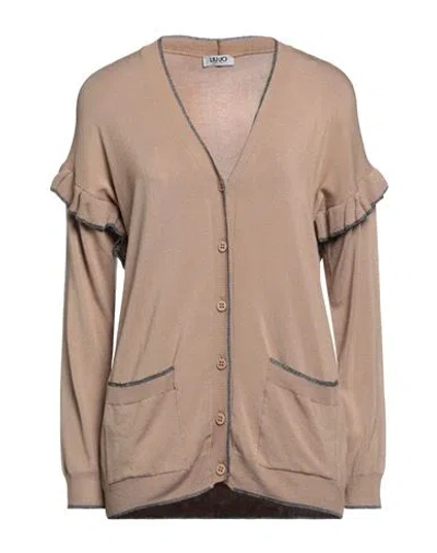 Liu •jo Woman Cardigan Light Brown Size S Viscose, Acrylic, Elastane In Beige