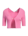 Liu •jo Woman Cardigan Magenta Size L Viscose, Polyester In Magenta