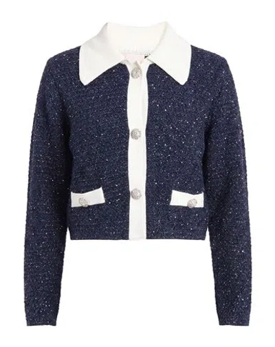 Liu •jo Woman Cardigan Navy Size S Polyester, Polyamide, Viscose