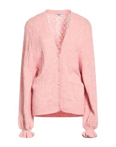 Liu •jo Woman Cardigan Pink Size L Acrylic, Polyamide, Polyester, Wool