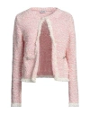 Liu •jo Woman Cardigan Pink Size M Cotton, Polyester, Polyamide, Viscose In Pink