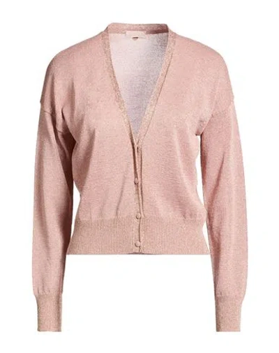 Liu •jo Woman Cardigan Pink Size M Viscose, Metallic Polyester, Polyamide