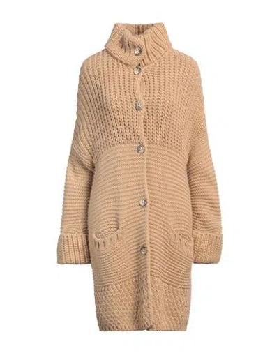 Liu •jo Woman Cardigan Sand Size S Acrylic, Wool, Alpaca Wool, Viscose In Beige