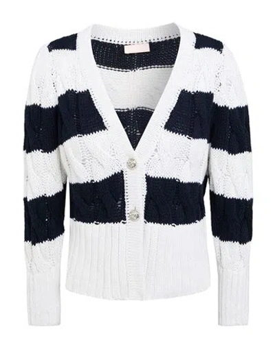 Liu •jo Woman Cardigan White Size L Cotton, Acrylic