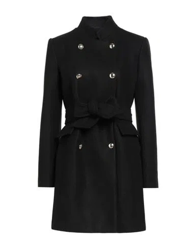 Liu •jo Woman Coat Black Size 6 Acrylic, Polyester, Wool