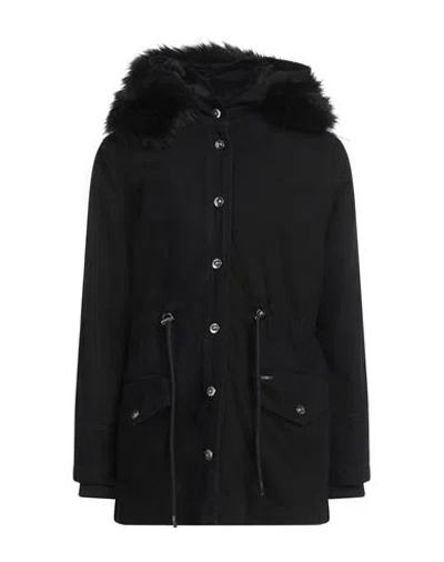 Liu •jo Woman Coat Black Size 6 Cotton, Polyester, Elastane