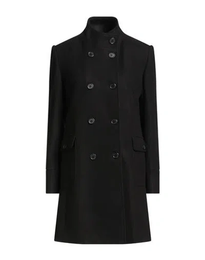 Liu •jo Woman Coat Black Size 8 Polyester, Acrylic, Wool