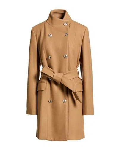 Liu •jo Woman Coat Camel Size 10 Polyester, Acrylic, Wool In Brown