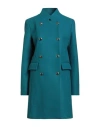 Liu •jo Woman Coat Deep Teal Size 10 Acrylic, Polyester, Wool In Blue