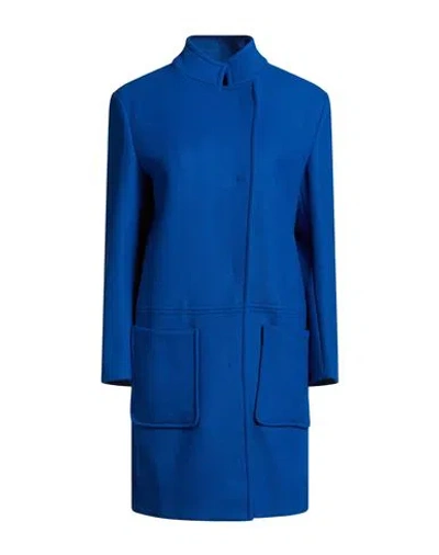 Liu •jo Woman Coat Light Blue Size 6 Virgin Wool, Polyamide