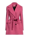 Liu •jo Woman Coat Magenta Size 10 Polyester, Viscose, Acetate In Purple