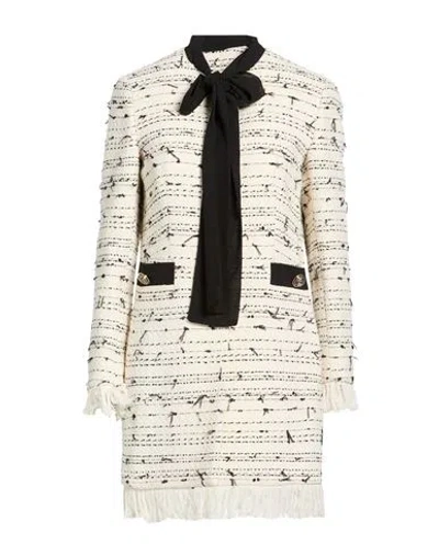 Liu •jo Woman Coat Off White Size 6 Cotton, Acrylic, Polyamide, Polyester